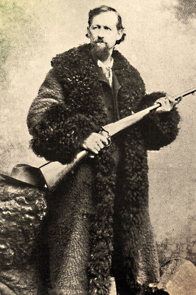A contributor to the slaughter, Charles “Buffalo” Jones wears a buffalo coat, a heavy and super warm overcoat mainly worn on the frontier by stagecoach drivers and other folks who had to sit in the cold for extended periods. – True West Archives –: http://www.truewestmagazine.com/the-buffalo-hunters-war/